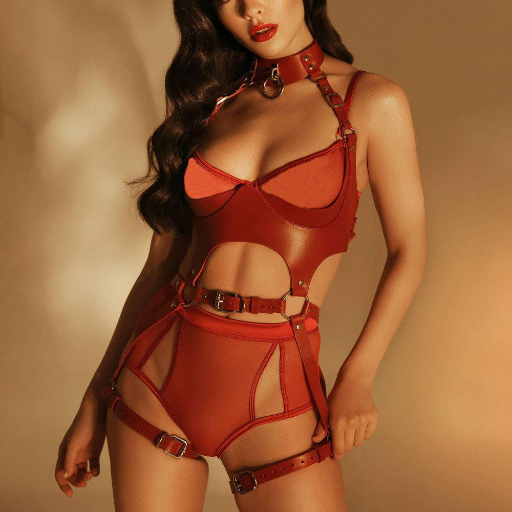 Adult erotic underwear, straitjackets, halternecks, waist and legs, one-piece shaping, nightclub adjustment design, couple teasing - Image 3