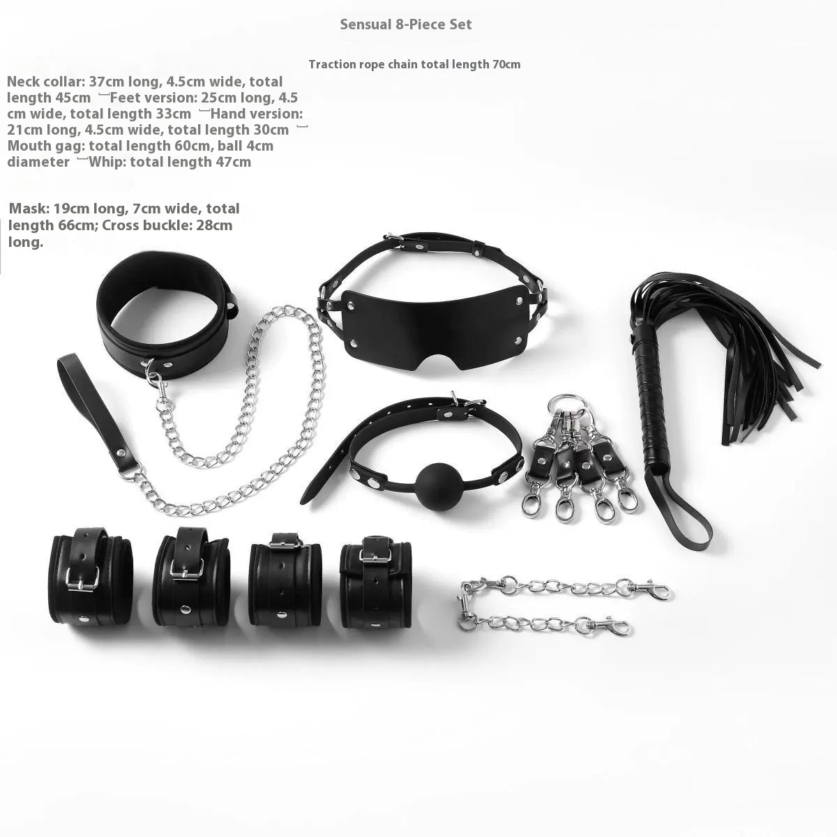 New Erotic Leather Eight-Piece Set Couple Flirtation Bundle Bondage PropsSM Sex Toys Adult Products - Image 3