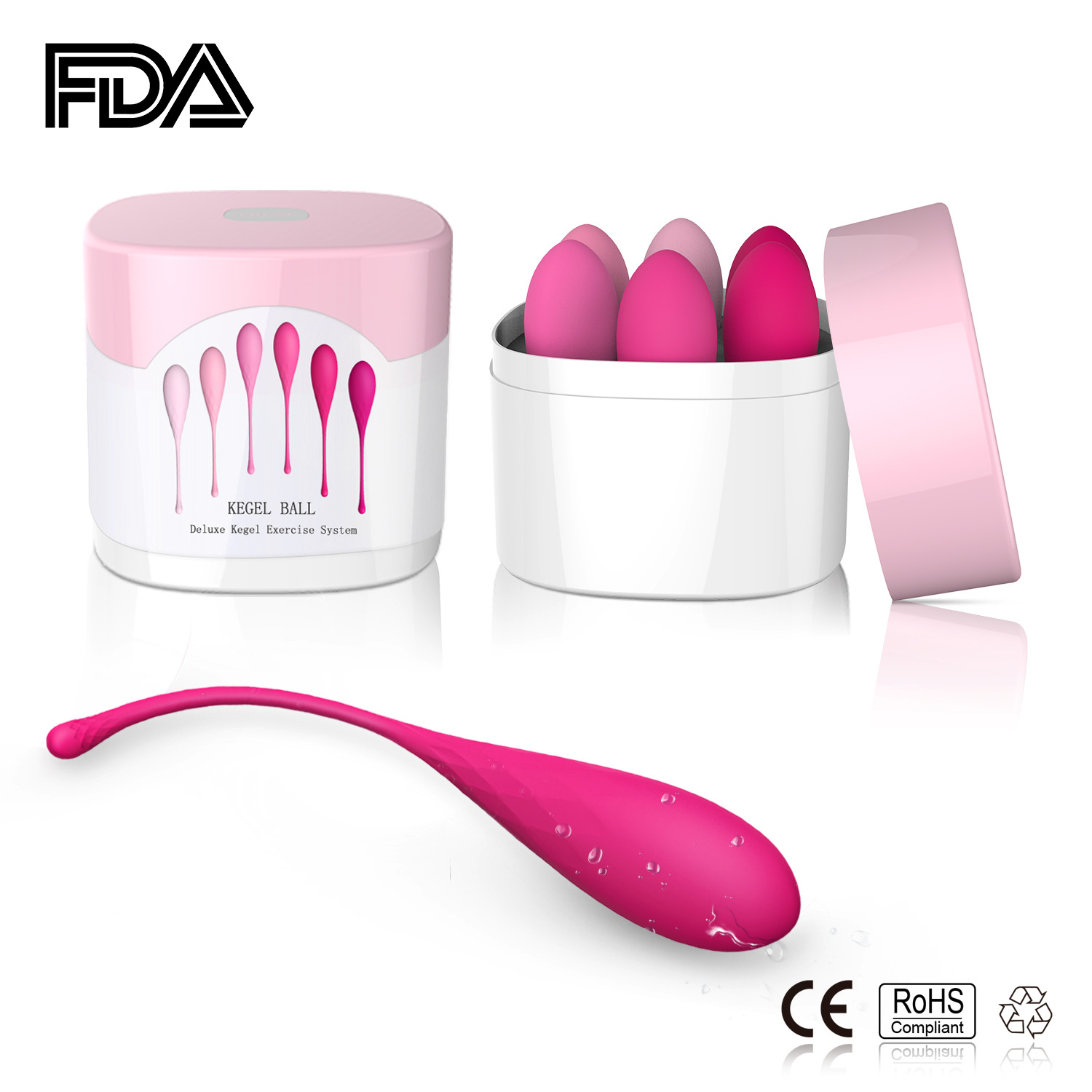 Silicone kegel exercise balls vaginal exerciser for women