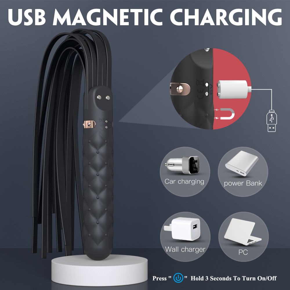 couple erotic toys leather whip COS vibrator SM sex toys - Image 4