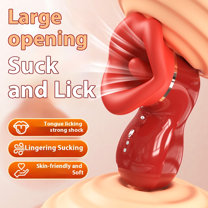Female masturbation sex toys soft and fitting sucking tongue licking adult products vibrator female orgasm licking device