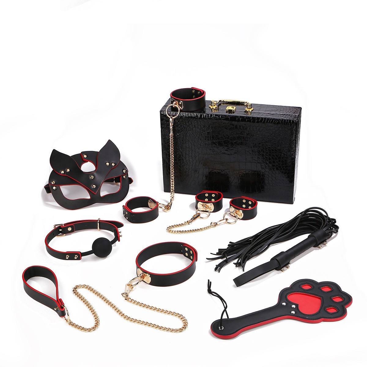 Erotic SM set male and female adult femdom handcuffs bondage adult products female bondage 8 piece sex toys set