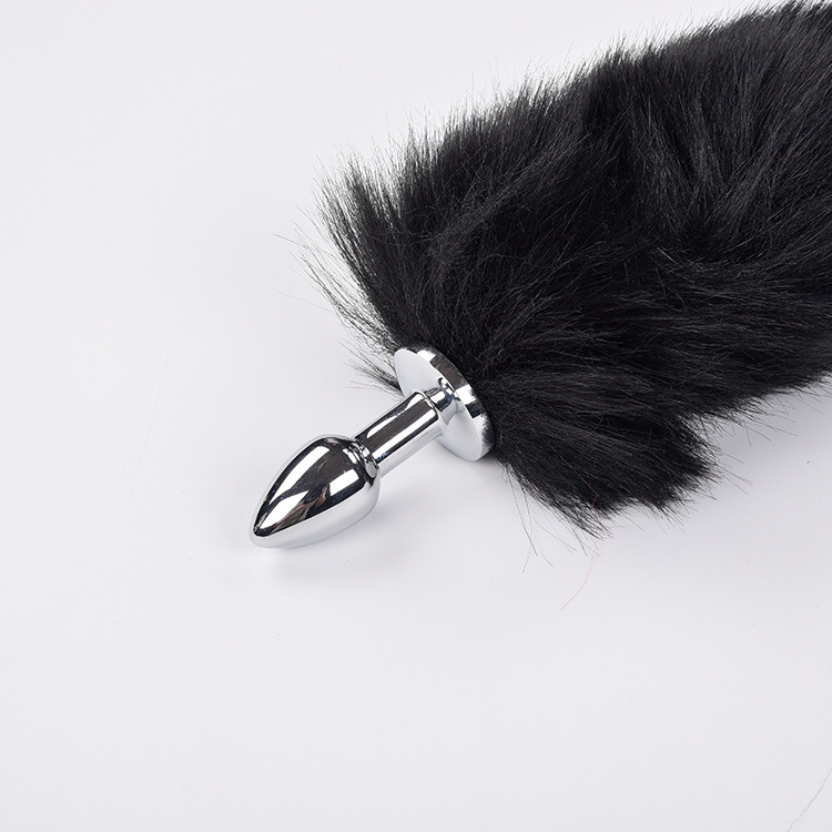 New fox tail metal anal plug sex toy, small size, 6cm artificial fur tail - Image 7
