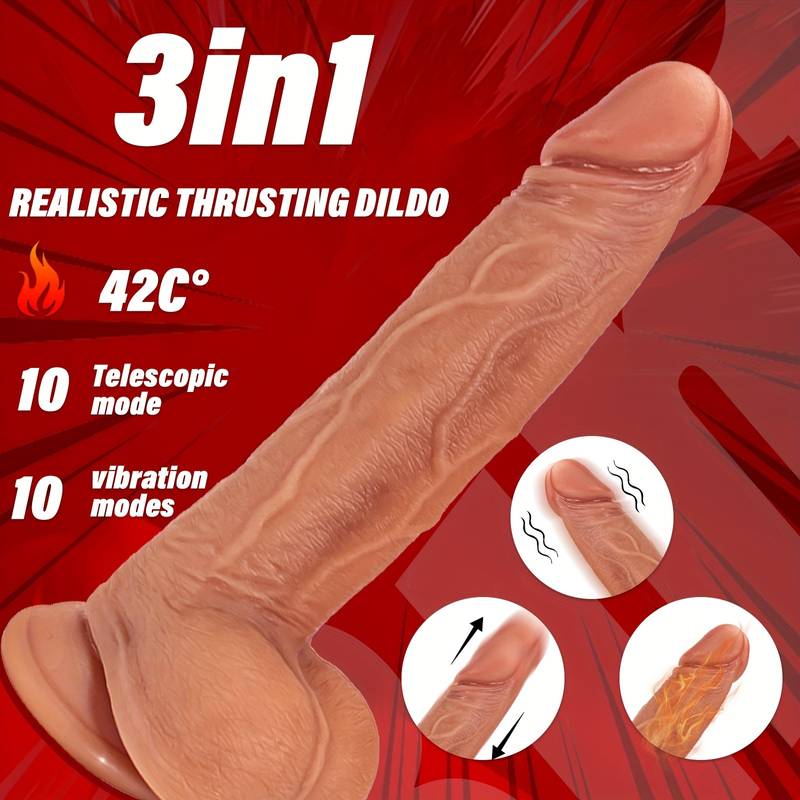 1 In 3 Realistic Thrusting Dildo Vibrator For Women - Image 2