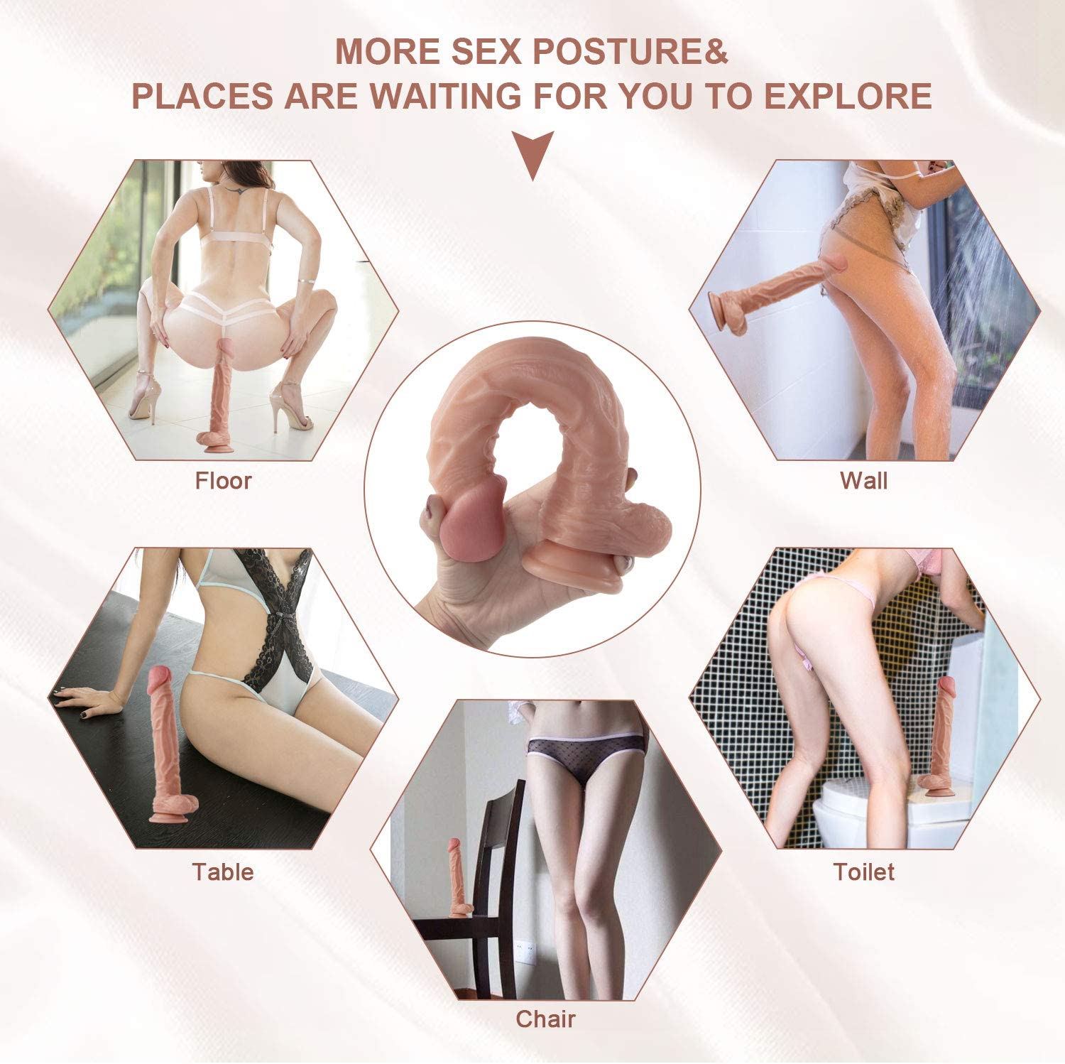 10 Inch Realistic Dildo with Suction Cup Pure Silicone Dildo For Female - Image 4