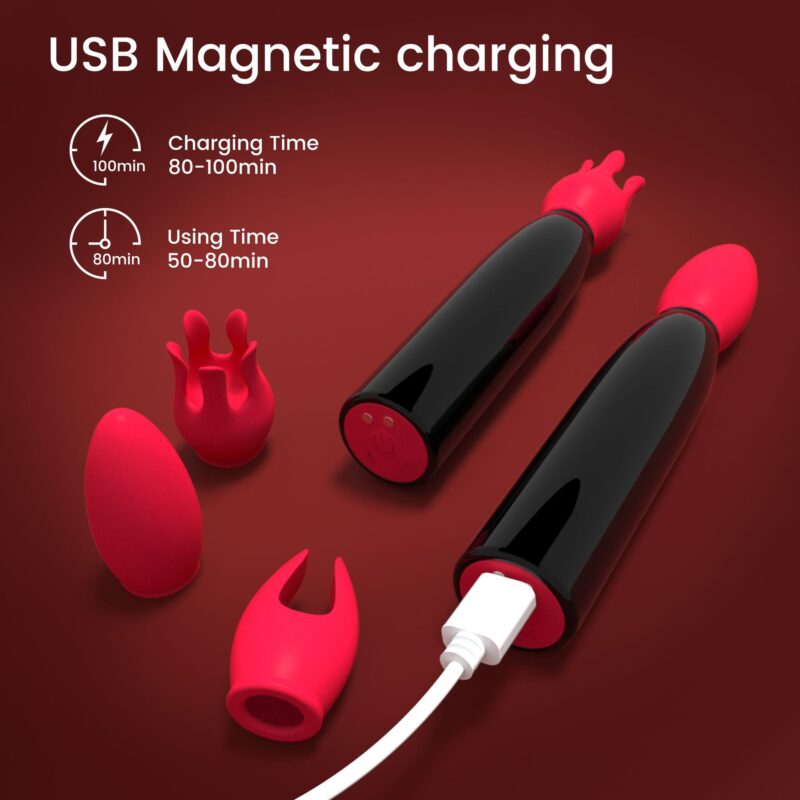 Interchangeable Couples' Wellness Wand Controls And Charging