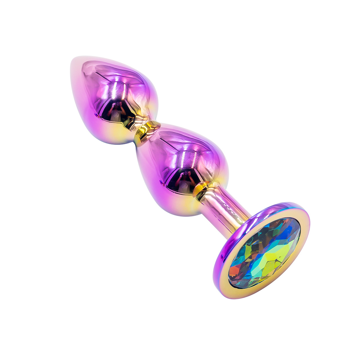 Colorful three-link anal plug with pull beads, metal anal plug, anal sex toy, iron tree blooming anal plug - Image 4