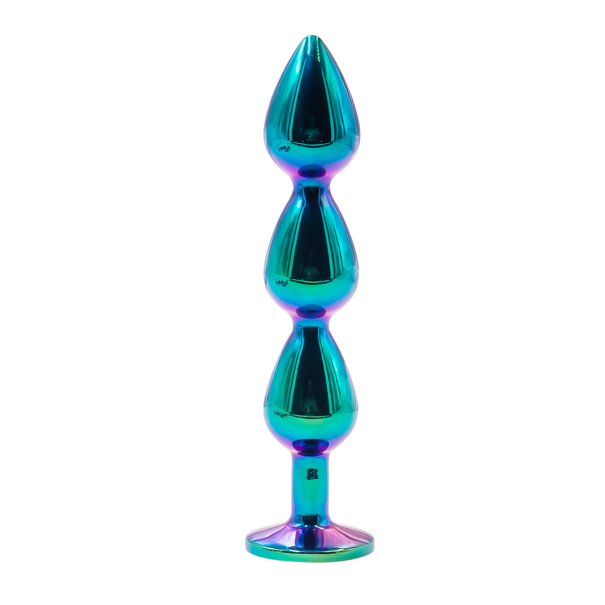 Colorful three-link anal plug with pull beads, metal anal plug, anal sex toy, iron tree blooming anal plug - Image 7