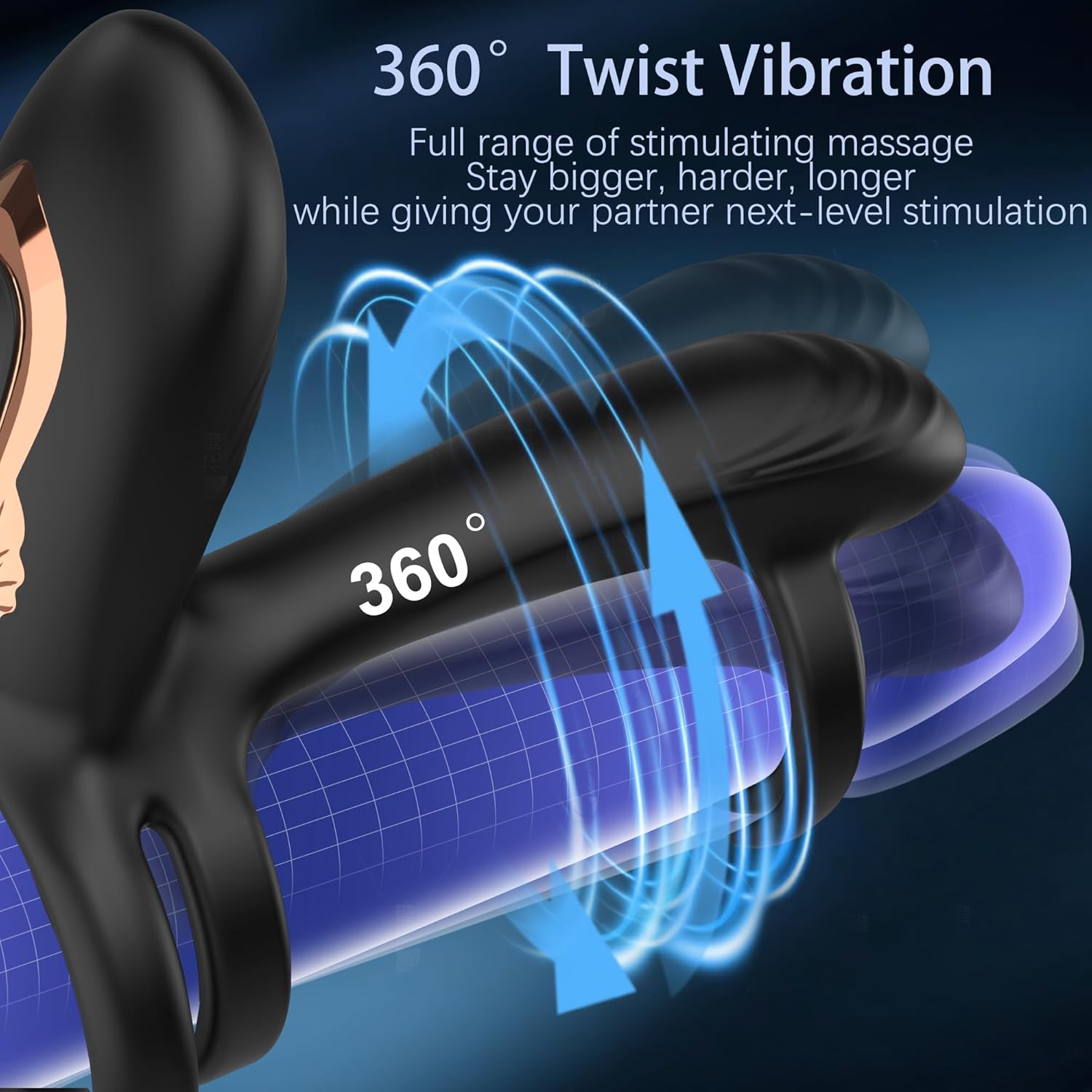 Vibrating ring with 360° twisting motion for G-spot stimulation. - Image 6