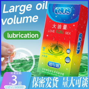 Large lubricant for male condoms