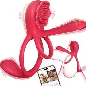 Vibrating rooster ring and rose clitoral stimulator