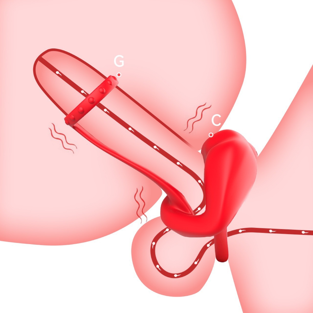 10-frequency vibration red mouth vibration lock ring physical delay anti-sensitivity anti-ejaculation penis training prostate massager - Image 5