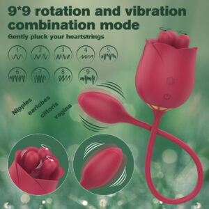 Rose-shaped tongue-licking vibrator