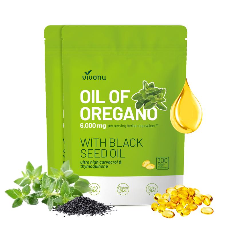VivoNu Oil of Oregano Capsules | 6000mg Oil of Oregano with Black Seed Oil - Image 2