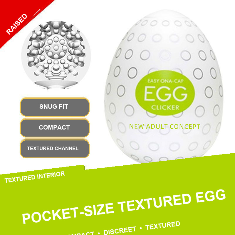 Clicker raised dot textured egg masturbator