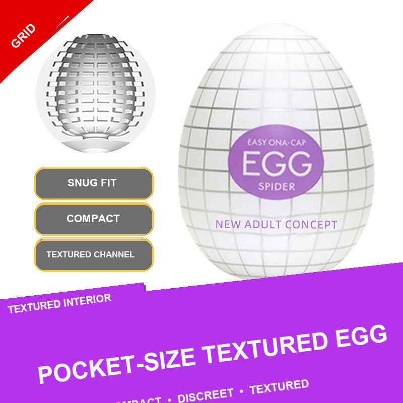 Spider grid textured egg masturbator