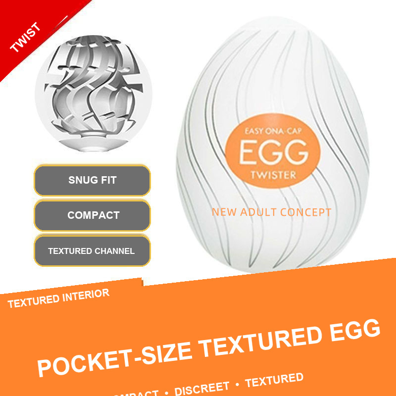 Twister spiral textured egg masturbator