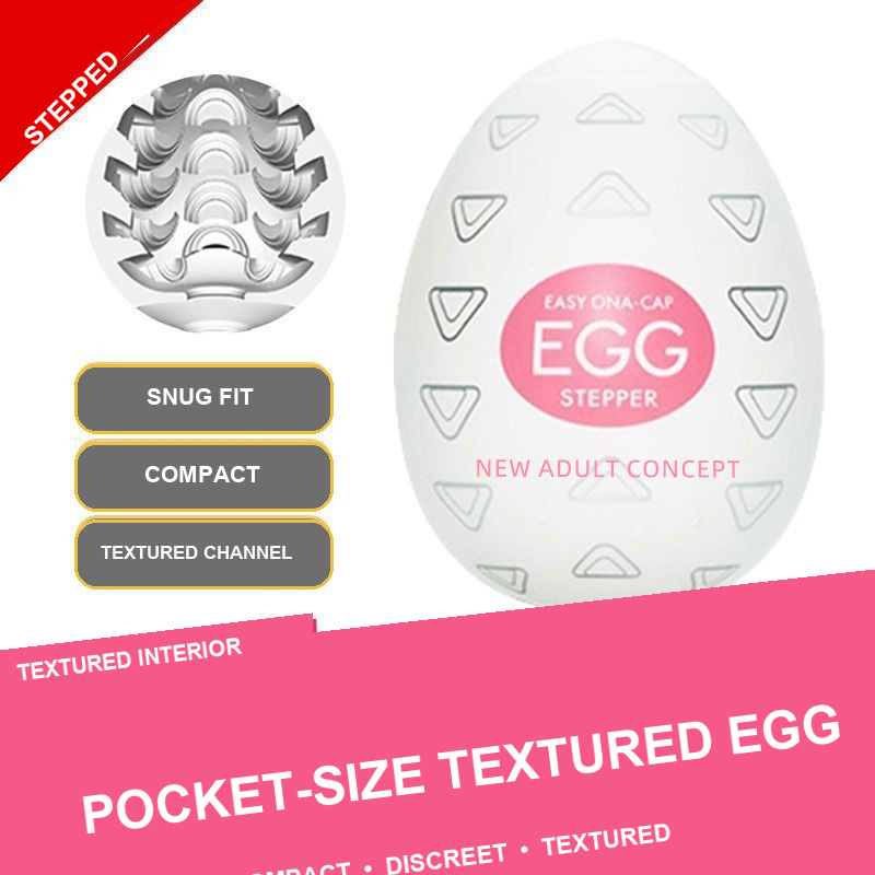 Stepper textured egg masturbator
