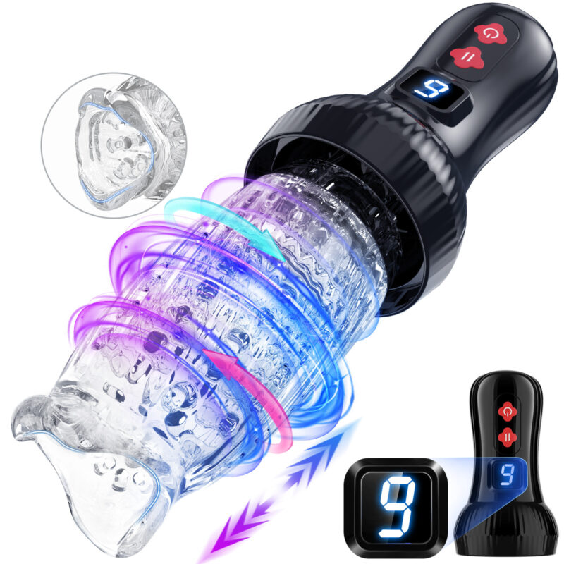 9-Mode Automatic Rotating & Thrusting Stroker with LCD Display product detail image