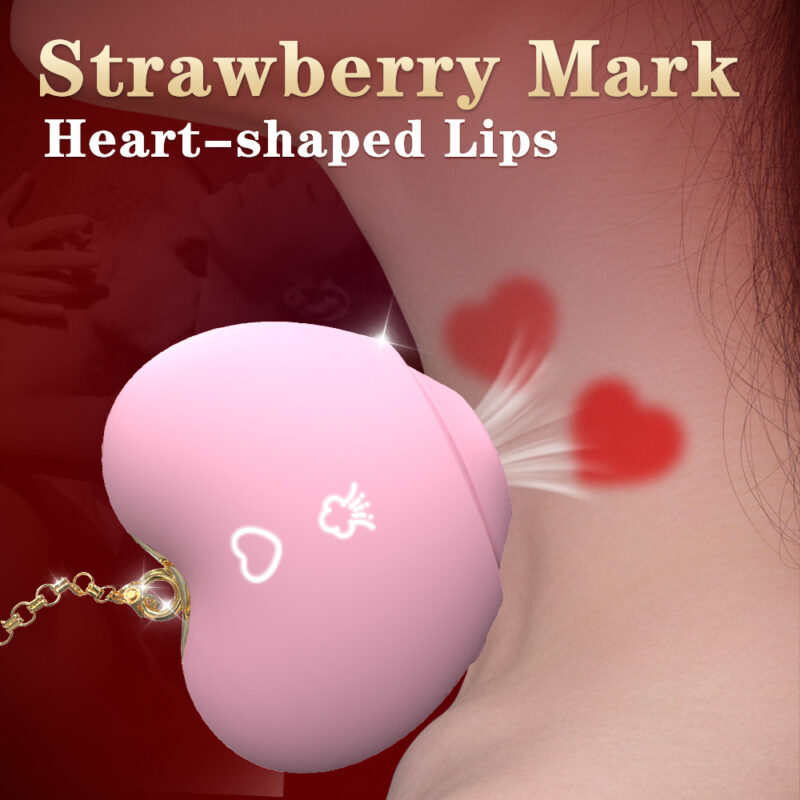 Strawberry Kiss Heart-Shaped Suction & Licking Vibrator Main Image Detail