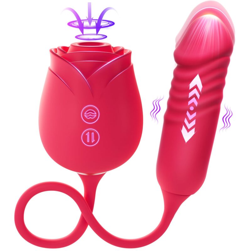 Rose suction and thrusting vibrator