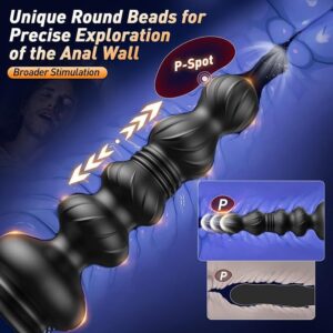 Alternative view of Remote Control P-Spot Prostate Massager - App Controlled Vibrating Thrusting Anal Beads