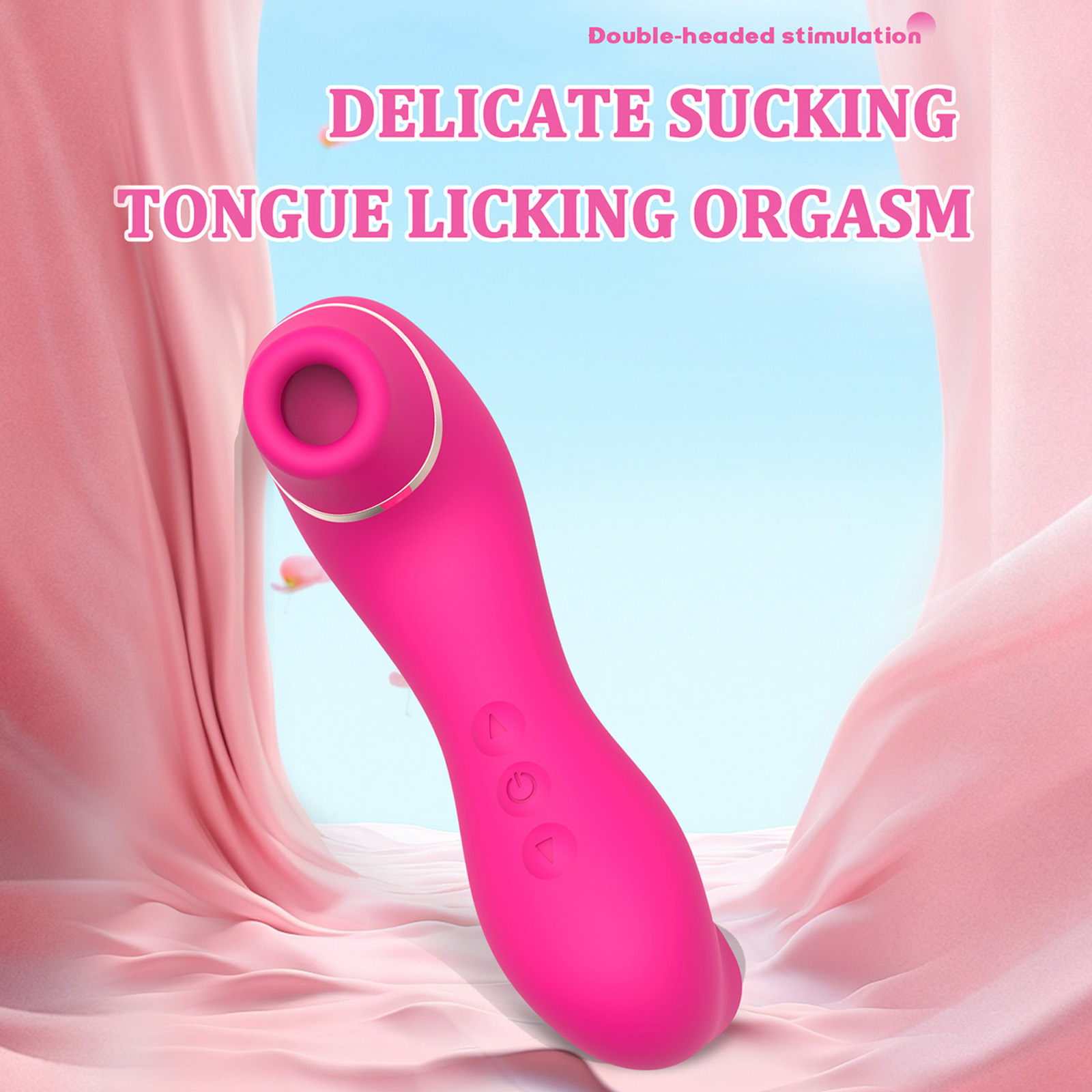 Pink tongue licking and suction vibrator