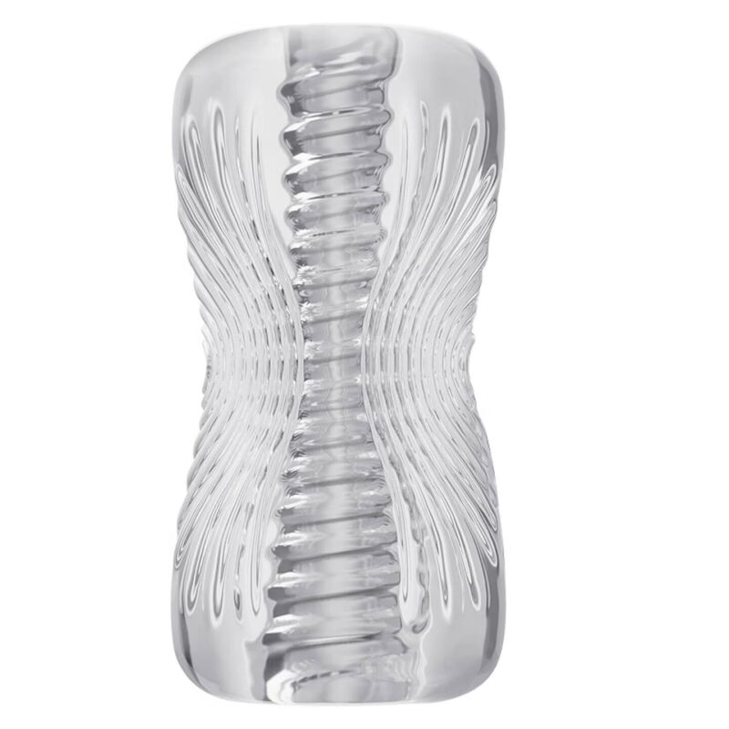Clear TPE Spiral Masturbator Cup - Transparent Male Stroker with Realistic Texture Care And Storage