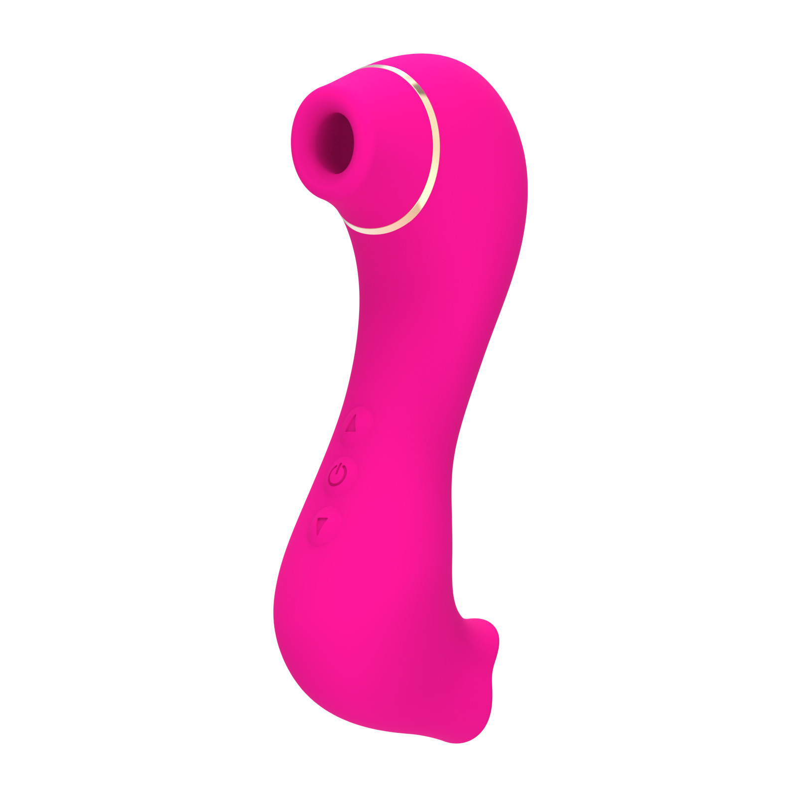 Rose pink suction vibrator side view