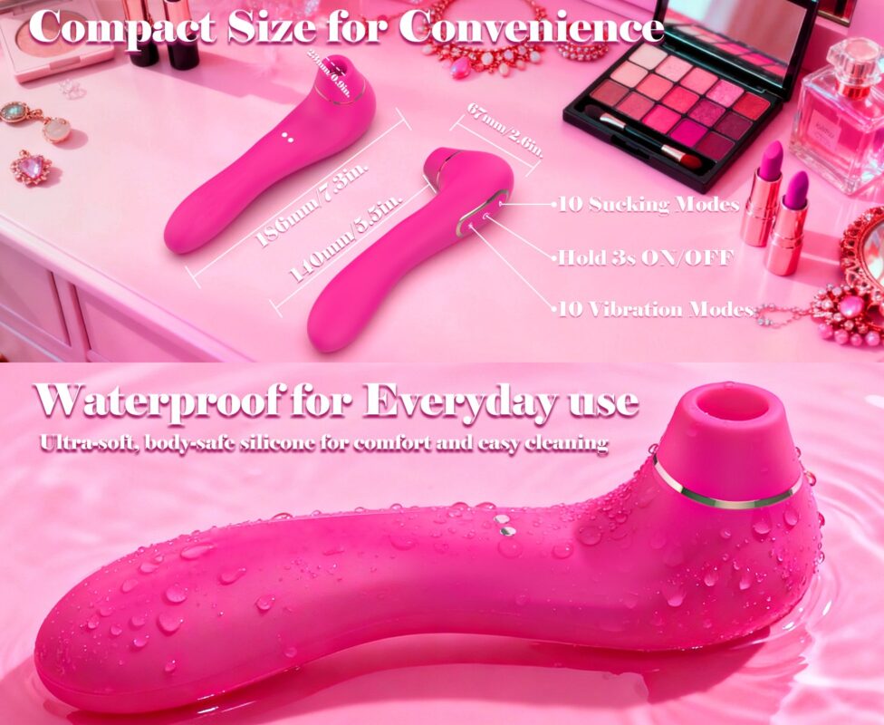 Tongue Licking & Suction Vibrator – 2-in-1 Clitoral Stimulator with 10 Suction & 10 Licking Modes product detail
