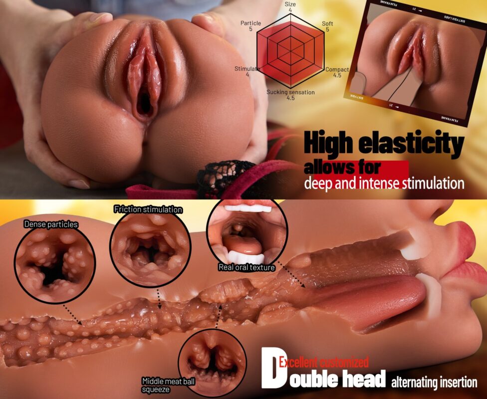 Dual-Head Pocket Pussy - Realistic Face & Pussy Double Channel Function Or Fit Check