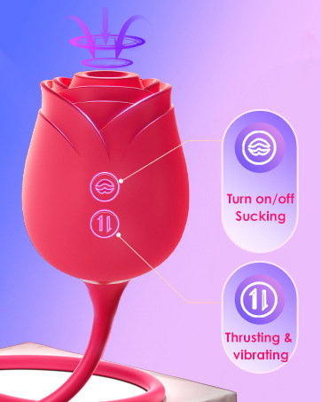 Rose Suction & Thrusting Vibrator – 2-in-1 Clitoral Sucker with 10 Suction & 10 Thrusting Modes - Image 6