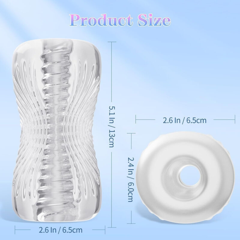 Clear TPE Spiral Masturbator Cup - Transparent Male Stroker with Realistic Texture product detail