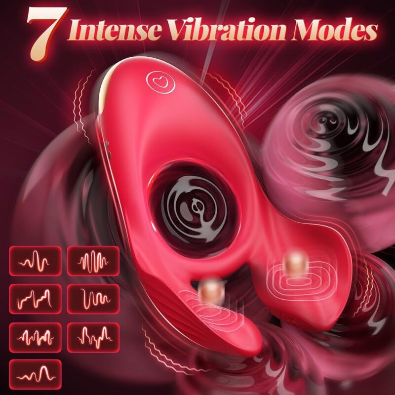 Rose Cock Ring - Vibrating Silicone Penis Ring with Remote Control for Men Private Gifting