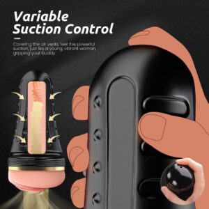 Alternative view of Discreet Black Pocket Stroker – Textured Sleeve & Adjustable Suction
