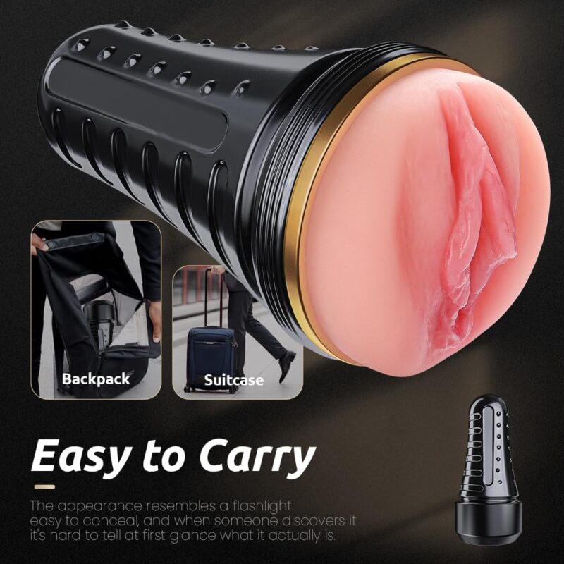 Discreet Black Pocket Stroker – Textured Sleeve & Adjustable Suction Care And Storage