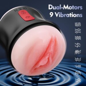 Dual-Entry Vibrating Stroker with Textured Sleeve