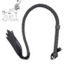 85cm Black PU Leather Flogger Whip – Braided Handle & Wrist Loop