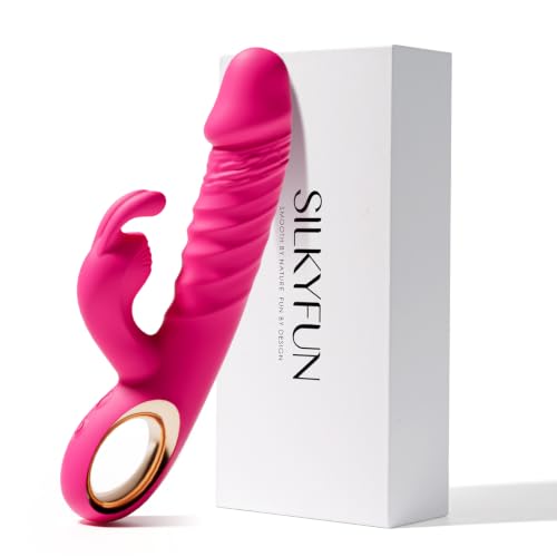 Thrusting Rabbit Vibrator – Dual Motor Silicone Toy with 10 Vibration Modes, 3 Thrusting Speeds & USB Rechargeable