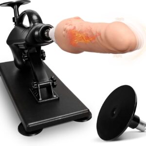 Black automatic thrusting machine with flesh attachment, suction platform and round adapter