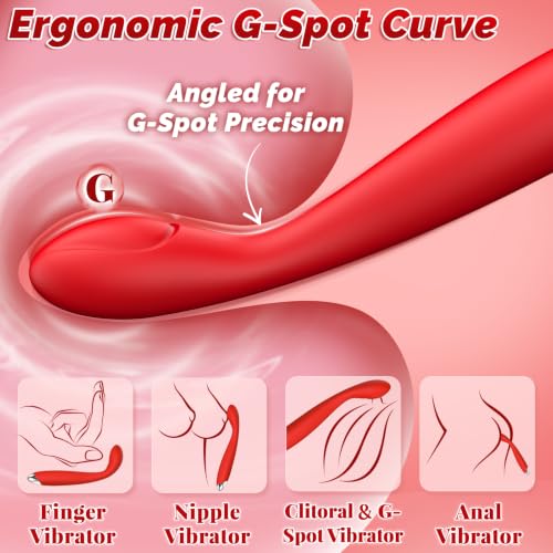 Curved G-Spot Vibrator – Slim Rechargeable Silicone Toy with 10 Modes & IP68 Waterproof product detail