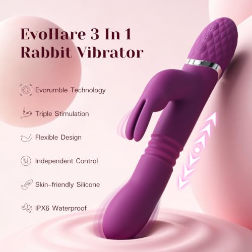 3-in-1 Thrusting Rabbit Vibrator – Dual Vibration & Flexible Design product detail