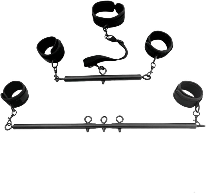 Metal Spreader Bar Restraint Set – Adjustable Wrist & Ankle Cuffs product detail image