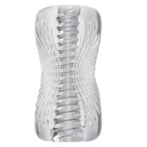 Clear TPE Spiral Masturbator Cup - Transparent Male Stroker with Realistic Texture