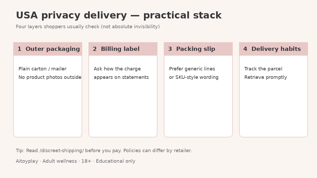 USA discreet delivery privacy checklist visual