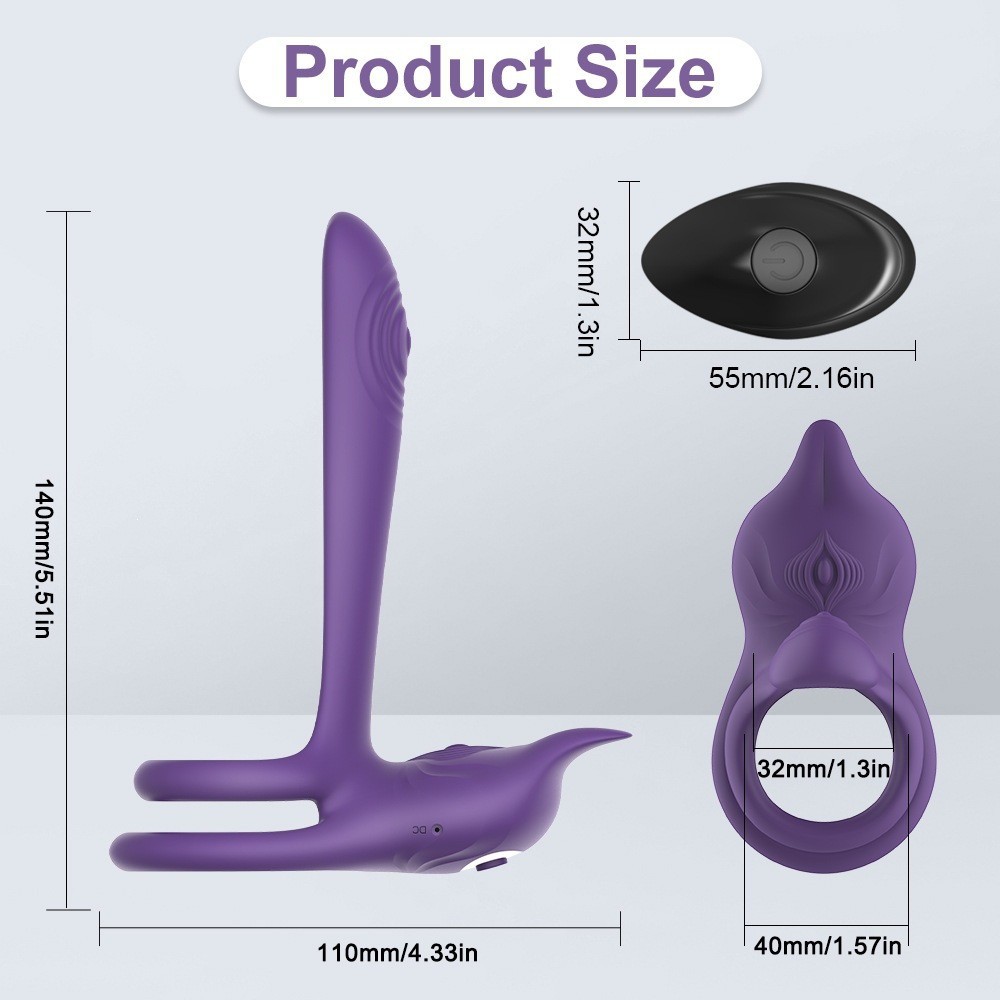 Purple device and remote dimension diagram
