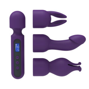 Deep-purple digital wand and three matching attachments
