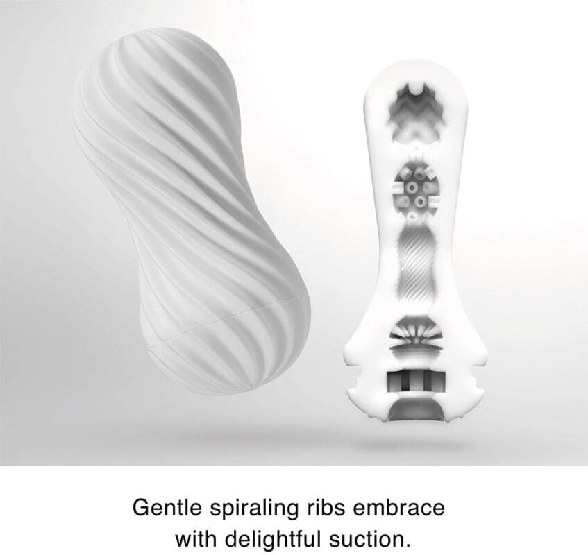 Flexible Spiral Manual Stroker – Removable Sleeve & Drying Stand Surface And Shape