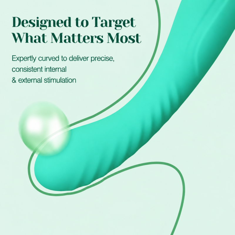Mint Curve Textured Vibrator Surface And Shape