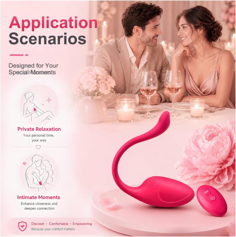 Pink Fun Flexible-Tail Wearable Vibrator Controls And Charging